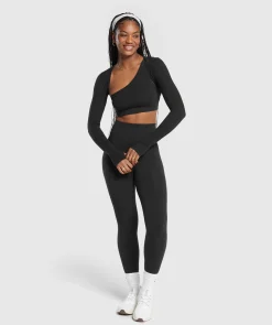 DAMES Gymshark T-shirts*Ribbed Cotton Seamless Shrug