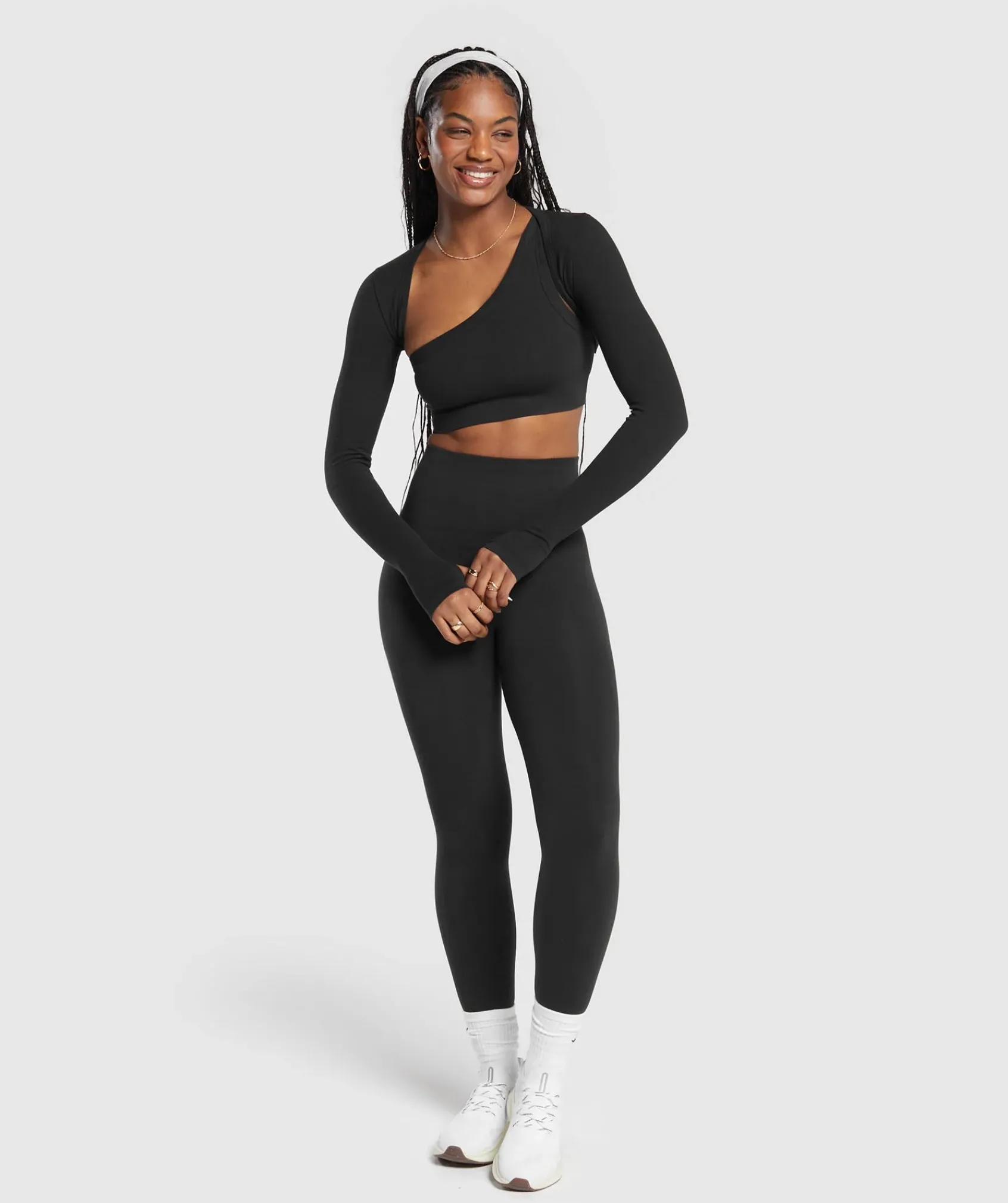 DAMES Gymshark T-shirts*Ribbed Cotton Seamless Shrug