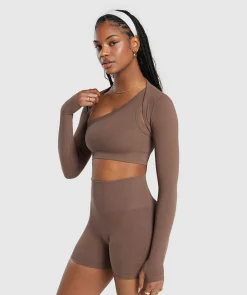 DAMES Gymshark T-shirts*Ribbed Cotton Seamless Shrug