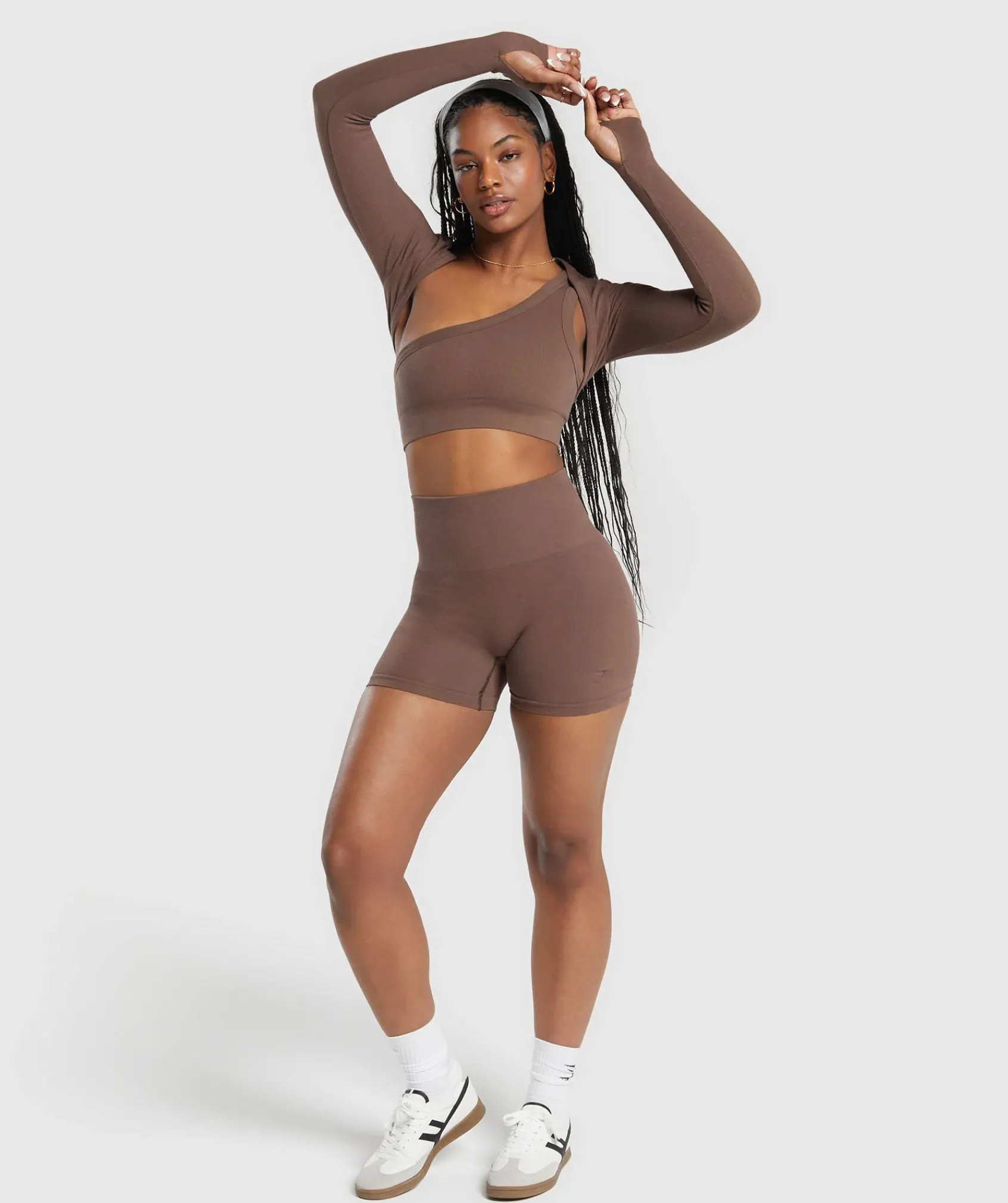 DAMES Gymshark T-shirts*Ribbed Cotton Seamless Shrug