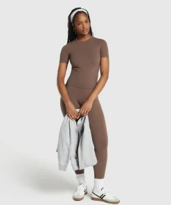 DAMES Gymshark T-shirts*Ribbed Cotton Seamless T-Shirt