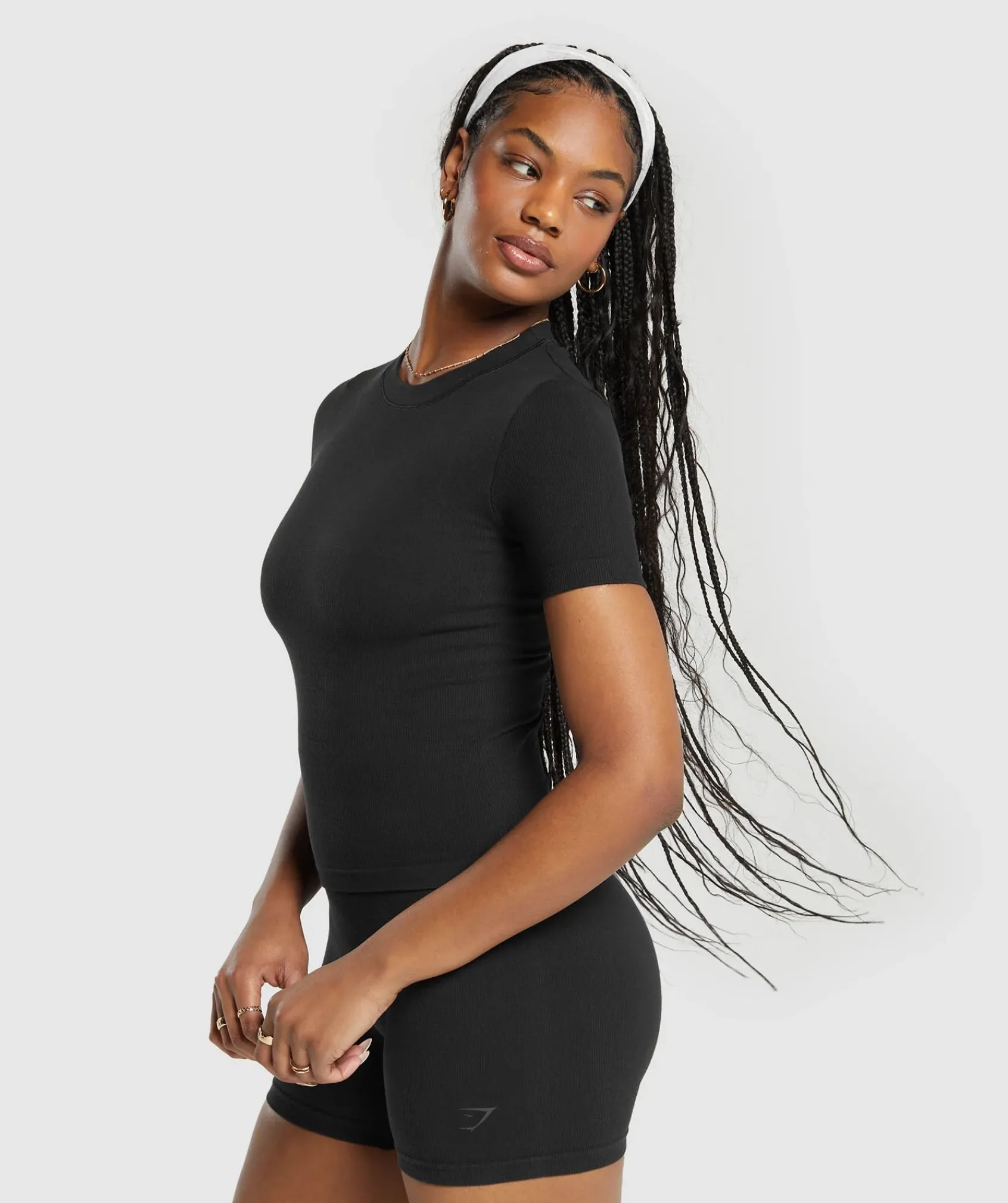 DAMES Gymshark T-shirts*Ribbed Cotton Seamless T-Shirt