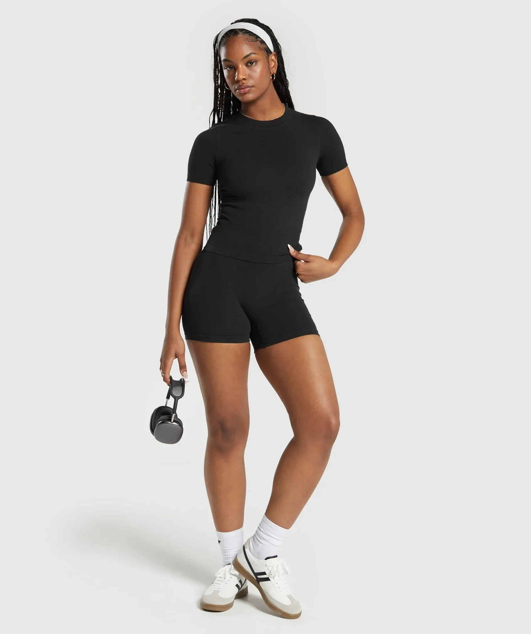 DAMES Gymshark T-shirts*Ribbed Cotton Seamless T-Shirt