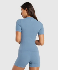 DAMES Gymshark T-shirts*Ribbed Cotton Seamless T-Shirt