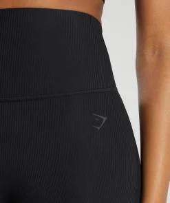 DAMES Gymshark Leggings|Zwarte Leggings*Ribbed Legging