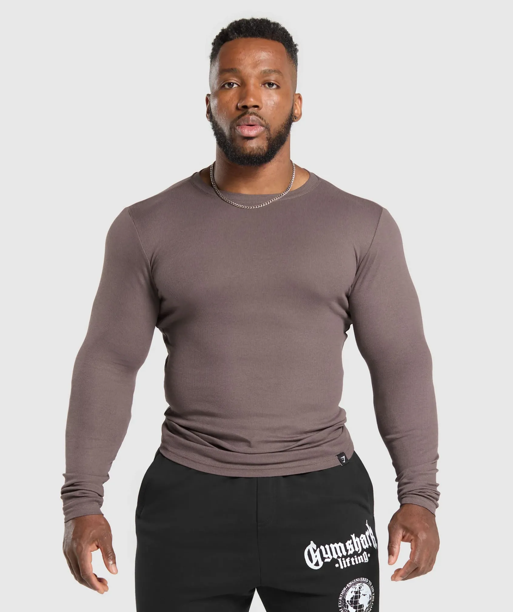 Heren Gymshark T-shirts*Ribbed Long Sleeve T-Shirt