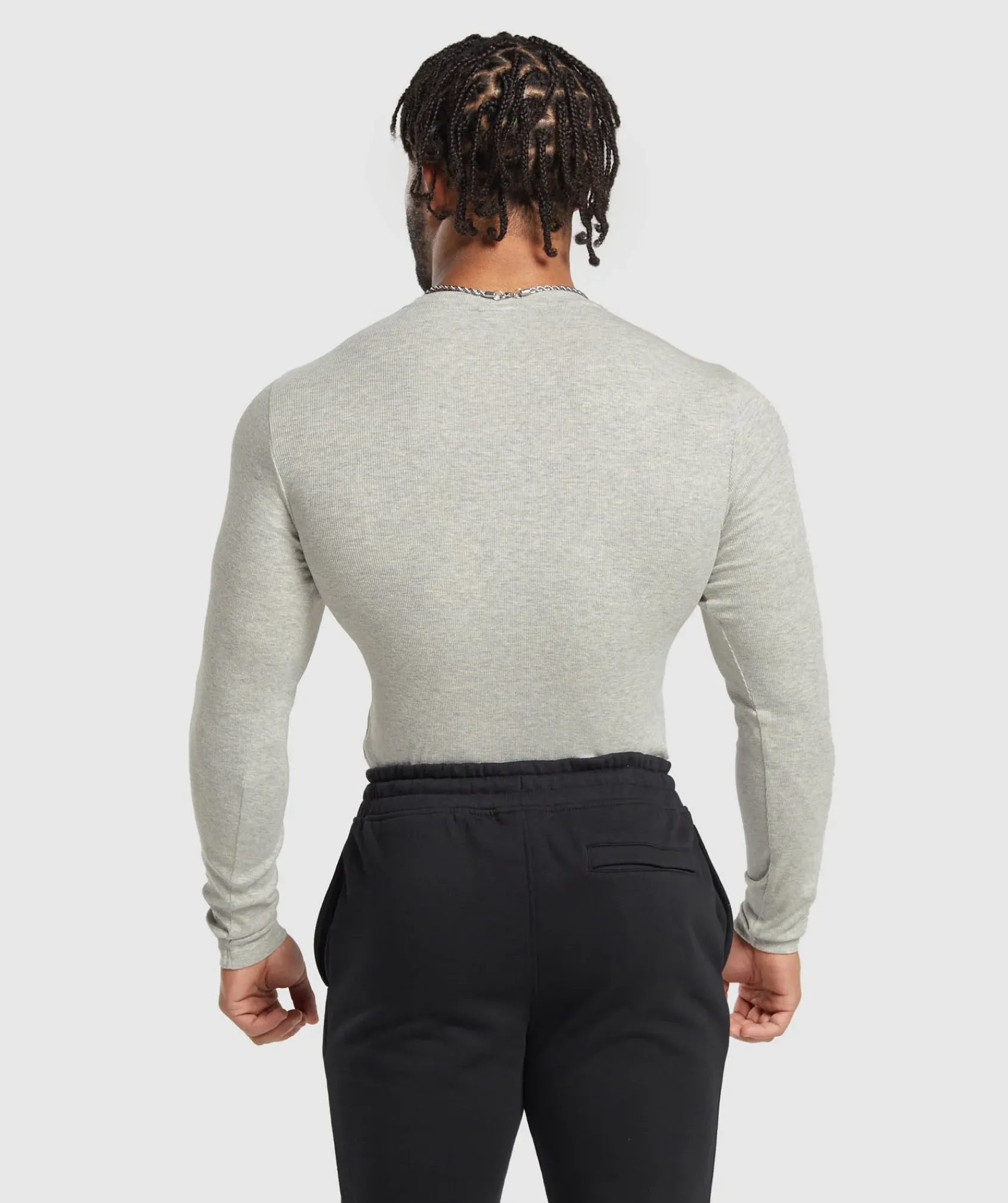 Heren Gymshark T-shirts*Ribbed Long Sleeve T-Shirt