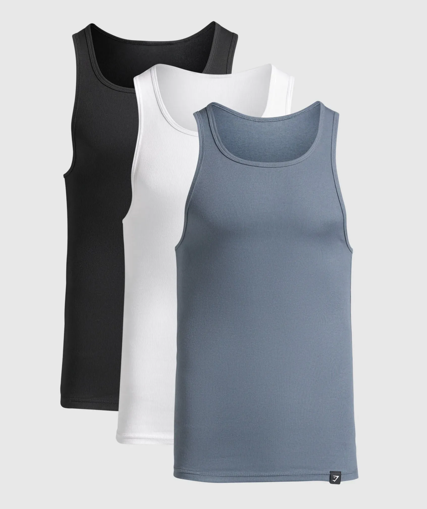 Heren Gymshark Tanktops*Ribbed Tank 3PK