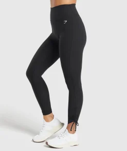 DAMES Gymshark Leggings|Zwarte Leggings*Ribbon Ankle Leggings