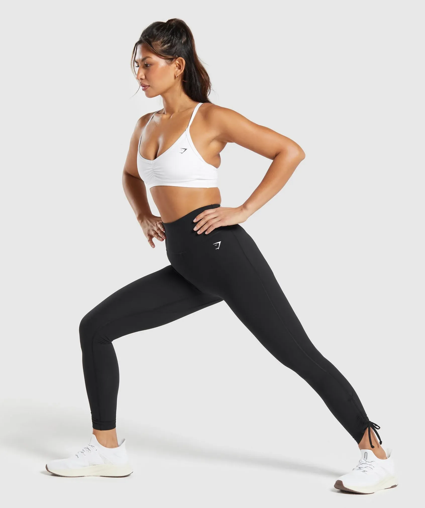 DAMES Gymshark Leggings|Zwarte Leggings*Ribbon Ankle Leggings