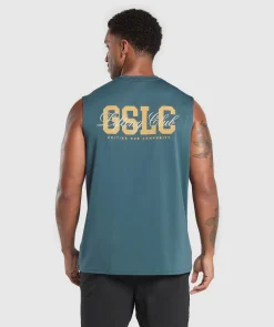 Heren Gymshark T-shirts|Tanktops*Script Graphic Cut Off Tank