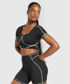 DAMES Gymshark Croptops|T-shirts*Stitch Feature Crop Top