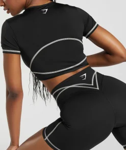 DAMES Gymshark Croptops|T-shirts*Stitch Feature Crop Top