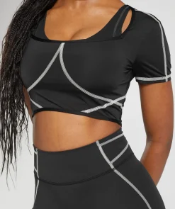 DAMES Gymshark Croptops|T-shirts*Stitch Feature Crop Top