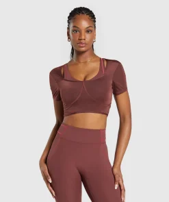 DAMES Gymshark Croptops|T-shirts*Stitch Feature Crop Top