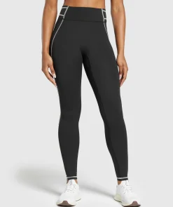 DAMES Gymshark Leggings|Zwarte Leggings*Stitch Feature Leggings
