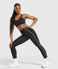 DAMES Gymshark Leggings|Zwarte Leggings*Stitch Feature Leggings