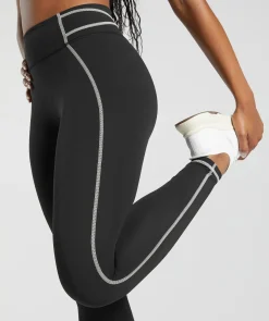 DAMES Gymshark Leggings|Zwarte Leggings*Stitch Feature Leggings