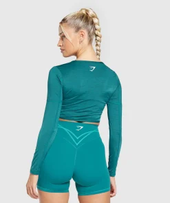 DAMES Gymshark Croptops|T-shirts*Stitch Feature Long Sleeve Crop Top