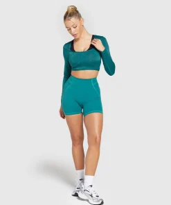DAMES Gymshark Croptops|T-shirts*Stitch Feature Long Sleeve Crop Top