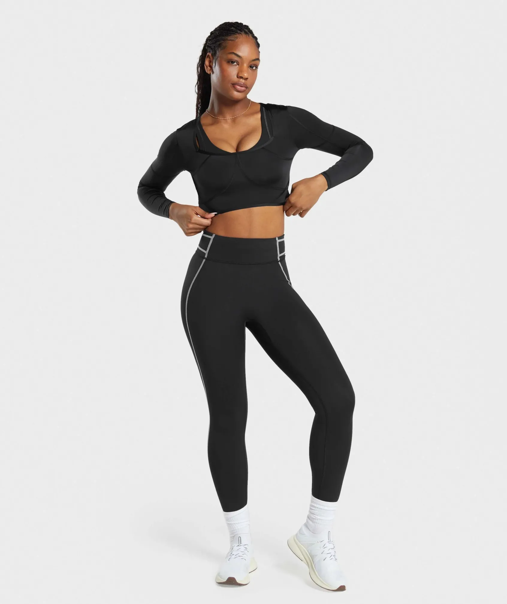 DAMES Gymshark Croptops|T-shirts*Stitch Feature Long Sleeve Crop Top