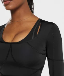 DAMES Gymshark Croptops|T-shirts*Stitch Feature Long Sleeve Crop Top