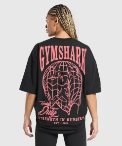 DAMES Gymshark Bedekkende Sportkleding|T-shirts*Strength In Numbers Oversized T-Shirt