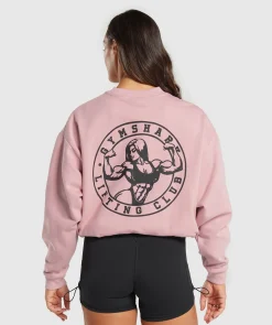 DAMES Gymshark Hoodies & Truien*Strong Girl Lifting Club Oversized Graphic Crew