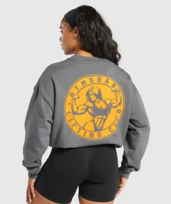 DAMES Gymshark Hoodies & Truien*Strong Girl Lifting Club Oversized Graphic Crew