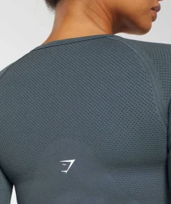DAMES Gymshark Croptops|T-shirts*Sweat Seamless Long Sleeve Zip Crop Top