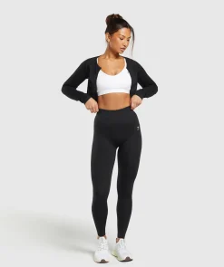 DAMES Gymshark Croptops|T-shirts*Sweat Seamless Long Sleeve Zip Crop Top