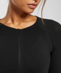 DAMES Gymshark Croptops|T-shirts*Sweat Seamless Long Sleeve Zip Crop Top