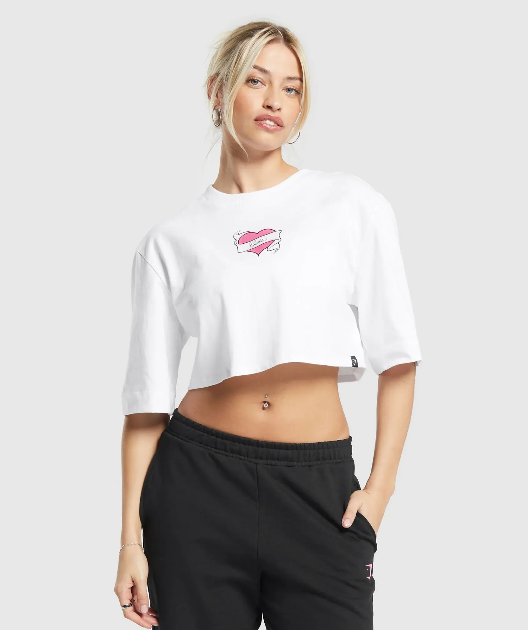 DAMES Gymshark Croptops|T-shirts*Tattoo Oversized Crop Top