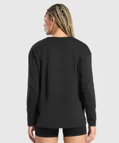 DAMES Gymshark T-shirts*Training Oversized Cotton Long Sleeve Top