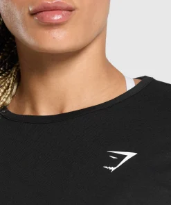 DAMES Gymshark T-shirts*Training Oversized Cotton Long Sleeve Top