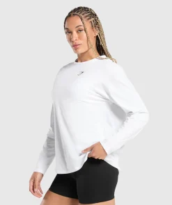 DAMES Gymshark T-shirts*Training Oversized Cotton Long Sleeve Top