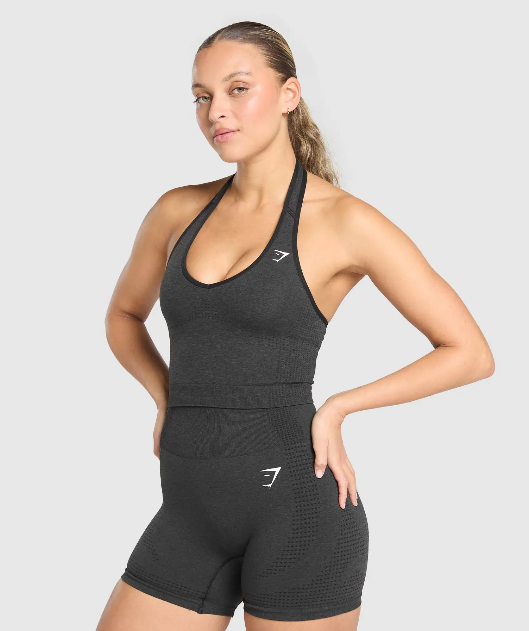 DAMES Gymshark Croptops|Tanktops*Vital Seamless Halter Neck Tank With Shelf