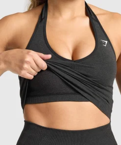 DAMES Gymshark Croptops|Tanktops*Vital Seamless Halter Neck Tank With Shelf