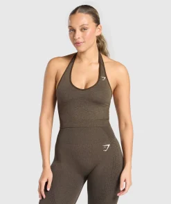 DAMES Gymshark Croptops|Tanktops*Vital Seamless Halter Neck Tank With Shelf