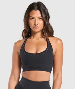 DAMES Gymshark Sport-bh's*Warp Knit Seamless Halter Neck Bralette