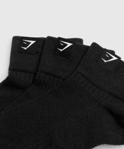 Gymshark Sportsokken|Enkelsokken*Woven Tab Quarter Socks 3pk
