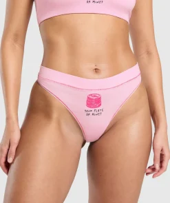 DAMES Gymshark Ondergoed|Dames Ondergoed*Your Plate or Mine Cotton Thong
